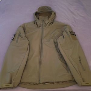 OD Green military style soft shell parka